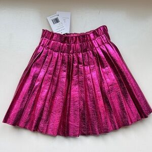 New with Tags Lola + the Boys Metallic Pink Pleated Skirt